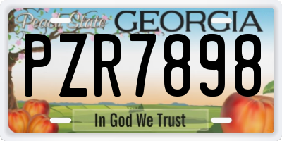 GA license plate PZR7898