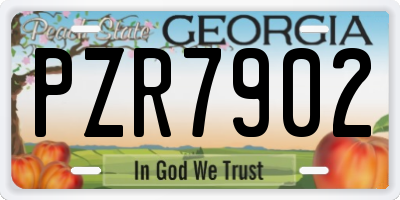 GA license plate PZR7902