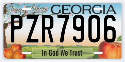 GA license plate PZR7906