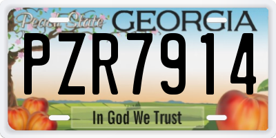 GA license plate PZR7914