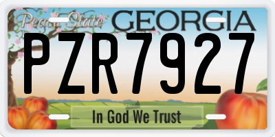GA license plate PZR7927