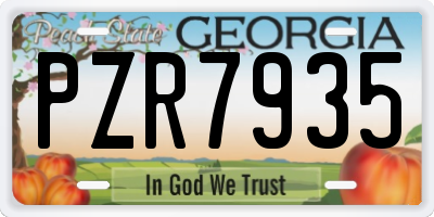 GA license plate PZR7935