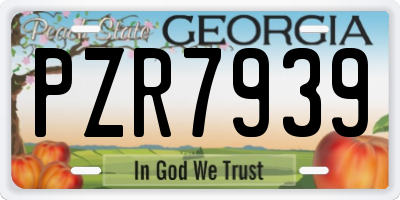 GA license plate PZR7939
