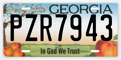 GA license plate PZR7943