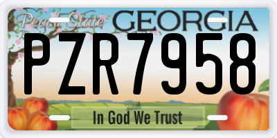 GA license plate PZR7958