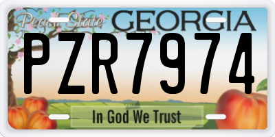 GA license plate PZR7974