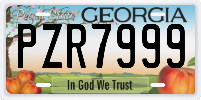 GA license plate PZR7999