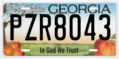 GA license plate PZR8043