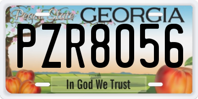 GA license plate PZR8056