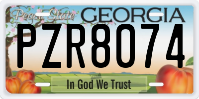 GA license plate PZR8074