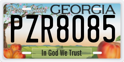 GA license plate PZR8085
