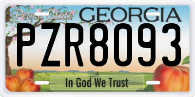 GA license plate PZR8093