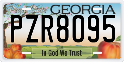 GA license plate PZR8095
