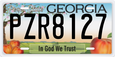 GA license plate PZR8127