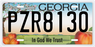 GA license plate PZR8130