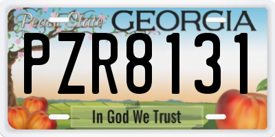 GA license plate PZR8131