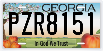 GA license plate PZR8151