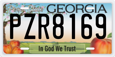 GA license plate PZR8169