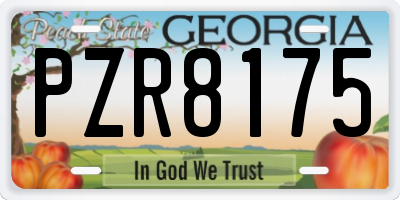 GA license plate PZR8175