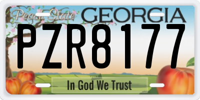 GA license plate PZR8177