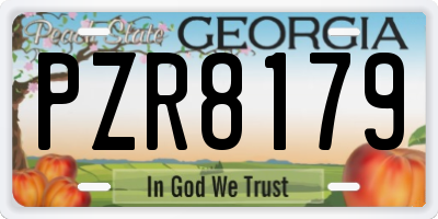GA license plate PZR8179