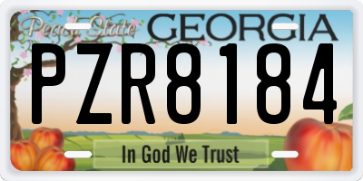 GA license plate PZR8184
