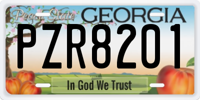 GA license plate PZR8201