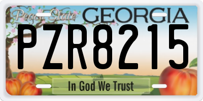 GA license plate PZR8215