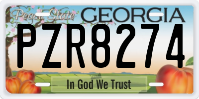 GA license plate PZR8274