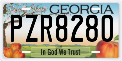 GA license plate PZR8280