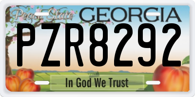 GA license plate PZR8292