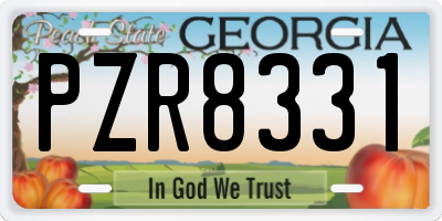 GA license plate PZR8331