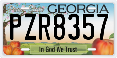 GA license plate PZR8357