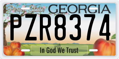 GA license plate PZR8374
