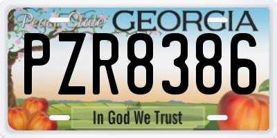 GA license plate PZR8386
