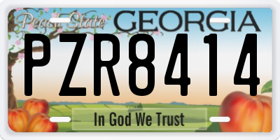 GA license plate PZR8414