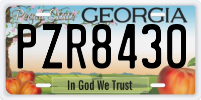 GA license plate PZR8430