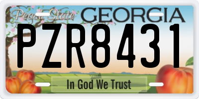 GA license plate PZR8431