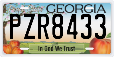GA license plate PZR8433