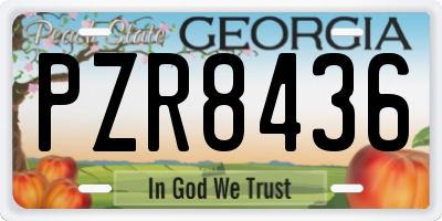 GA license plate PZR8436