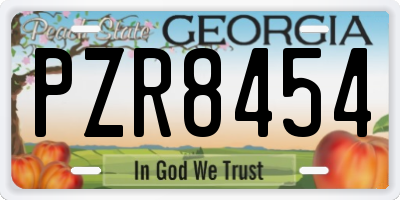 GA license plate PZR8454