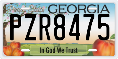 GA license plate PZR8475