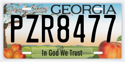 GA license plate PZR8477