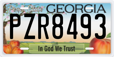 GA license plate PZR8493