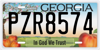 GA license plate PZR8574