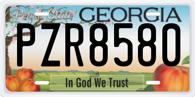 GA license plate PZR8580