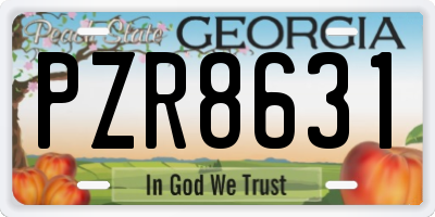 GA license plate PZR8631