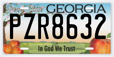 GA license plate PZR8632