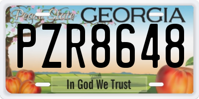 GA license plate PZR8648