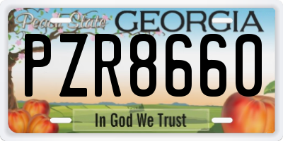 GA license plate PZR8660